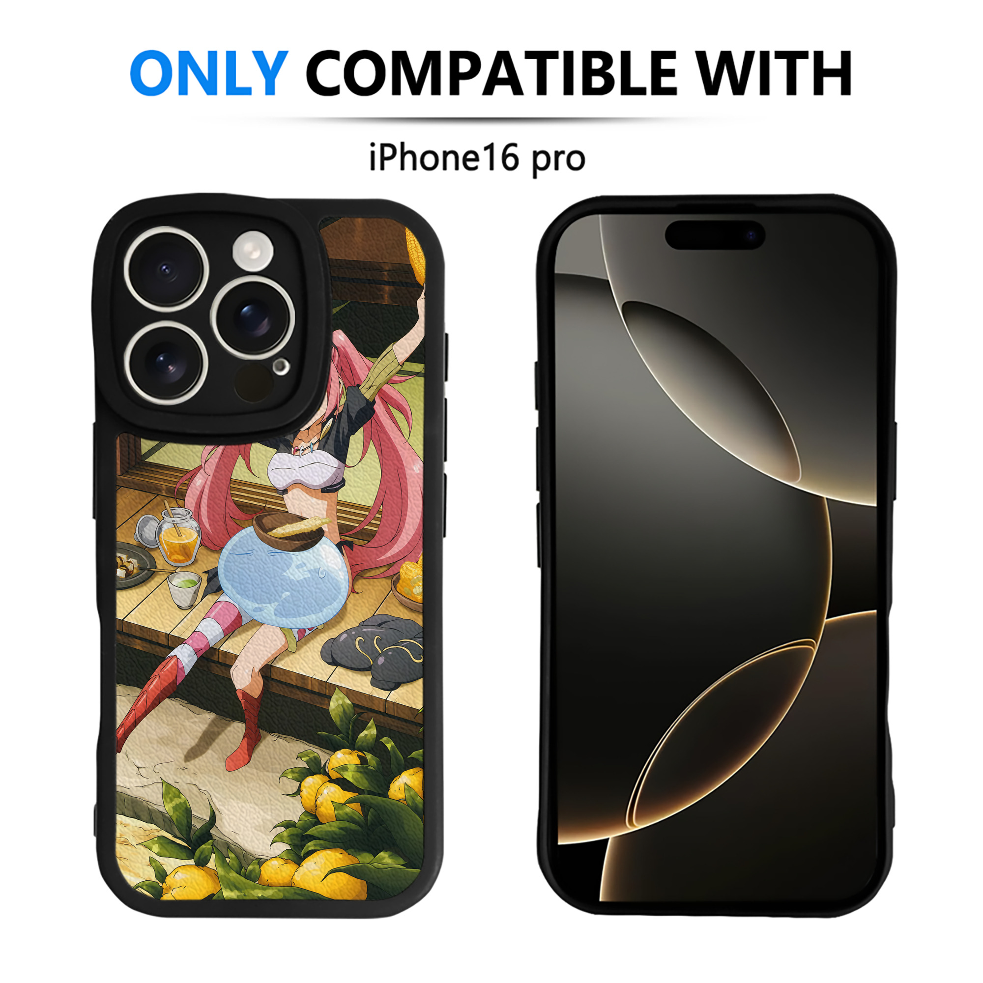 （画像用） 転スラ Regarding Reincarnated to Slime 【iPhone 16シリーズ対応】シリコンスマホケース（レザー調） 材質：シリコン